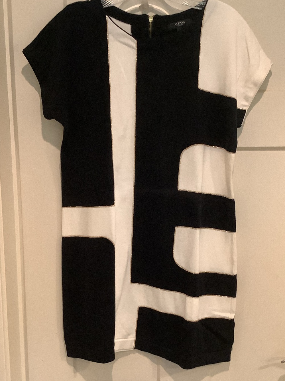 Alfani Black and white Cotton mini dress.